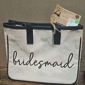 Santa Barbara Design Studio Bridesmaid Canvas Tote - Black and Cream